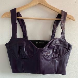 Zara Faux Leather Crop Top